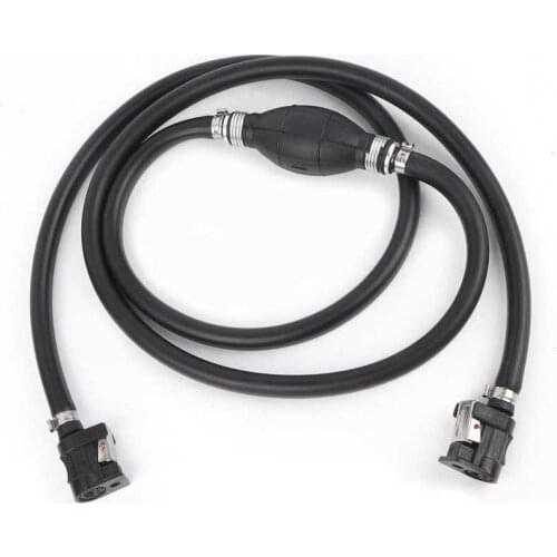 Marine Johnson 3/8in Boat Motor Fuel Gas Hose Line Assembly Primer Bulb Connector Black