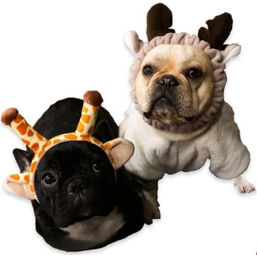 Cartoon Pet Hats Soft Cat Headwear Bunny Ears Winter Warm Party Christmas Costume Cosplay Pet Hat Decorative Accessories