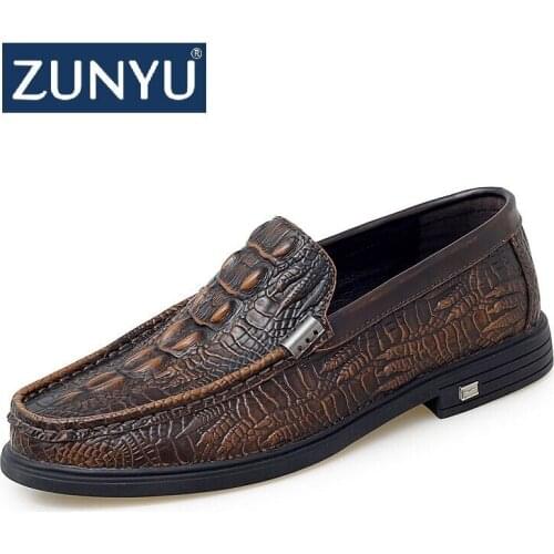 Zunyu Men Leather Loafers Shoes Outdoor Handsome Comfortable Brand Breathable Men Pointed Top Tassel Casual Shoes Size 47