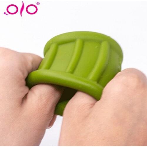 OLO Male Soft Liquid Stretchable Lock Penis Cock Ring Egg Lock Fine Delay Time Ejaculation Scrotum Restraint Ring Adult Sex Toy