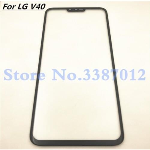 Original Black 6.5" For LG V40 Front Glass Touch Screen LCD Outer Panel Top Lens Cover Repair Replacement Part