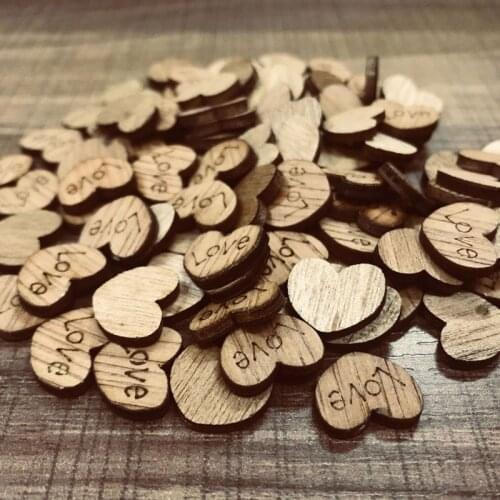Baby Shower Easter Decoration 200pcs/bag Wooden Love Heart Wedding Table Scatter Decor Vintage Wedding Decorations Accessories,Q
