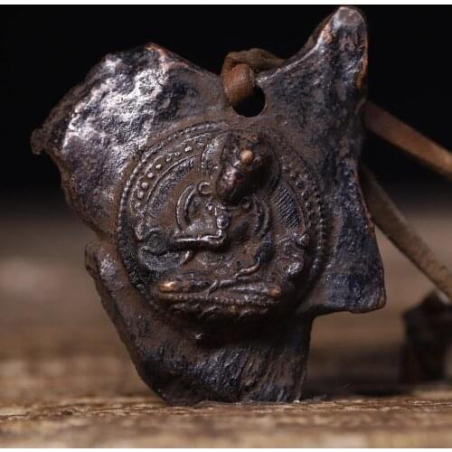 Wedding Decoration 2" Tibet Buddhism Temple Old bronze Old buddha statue Vajra Buddha statue Amulet pendant