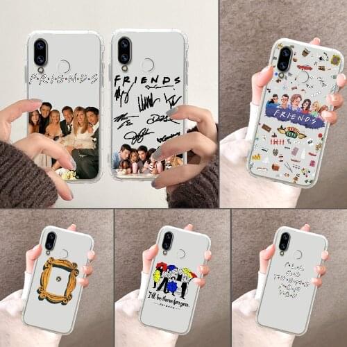 TV Friends Door Phone Case Transparent For Huawei Honor 6 7 8 9 10 10i 20 A C X Lite Pro Play transparent 3D cover luxury prime