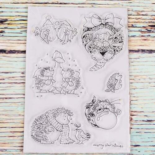 Hedgehog transparent clear stamp for DIY Scrapbooking/Card Making/Kids Christmas Fun Decoration Supplies