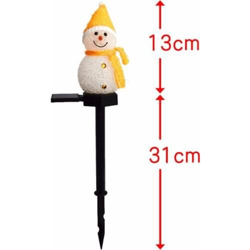 Christmas Decoration Solar Garden Light, Outdoor LED Solar Powered Snowman Pathway Lights Plastic Stake Light, Red, Blue, Pink