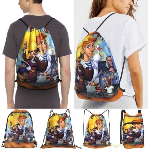 Men Sackpack Strap Bags Monkey Island 4 Women Purpose Drawstring Backpacks Outdoor Travel Backpacks For Gym Training Fitness Bag