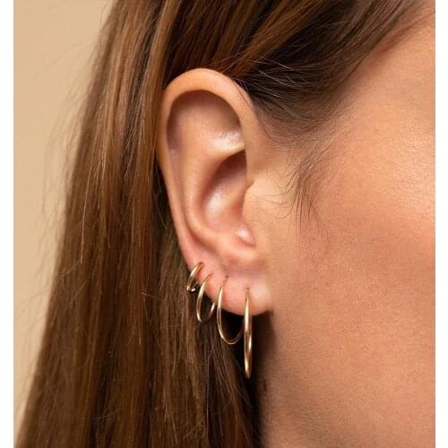 15mm 20mm 25mm 30mm combination Hoop Earrings Fashion Women Girl Trendy Large Hoop Earrings Brand Loop Earrings Jewelry