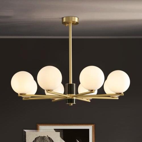 Modern Living Room Copper Chandelier Nordic Glass Ball Chandelier Lighting Fixture For Bedroom/Dinning Room/Hotel Light Fixture