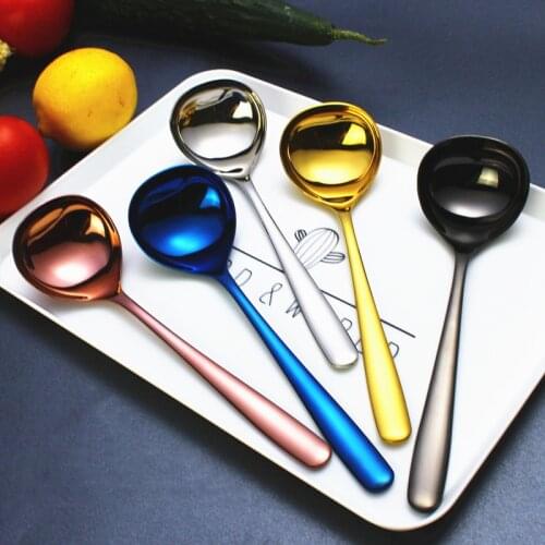304 Stainless Steel Long Handle Soup Ladle Tableware Soup Spoons Tablespoon Kitchen Restaurant Cooking Tool