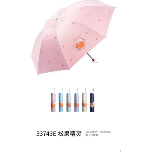 Pinecone Fairy Paradise Umbrella Trendy and Staylish 57CM Canopy Radius 8 Ribs 3 Folding Both Suny and Rainy Ultraviolet Protect