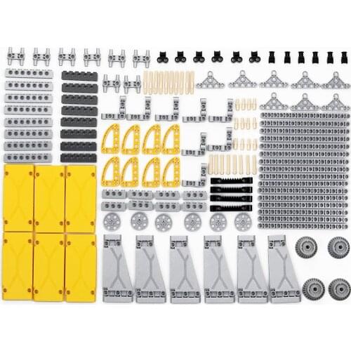 121Pcs Mechanical Technology Spare Parts for Panels/Bolts/bricks with holes