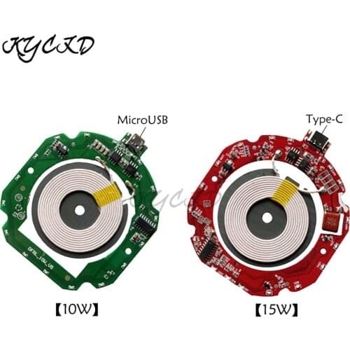 15W 10W Wireless Charger Transmitter Circuit Board Type C Micro USB Fast Charging Power Bank Battery Coil PCB For IPhone Samsung