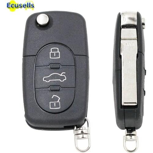 3 Button Car Remote Key Replacement Case Shell case fob with small battery holder for AUDI A2 A3 A4 A6 A8 TT