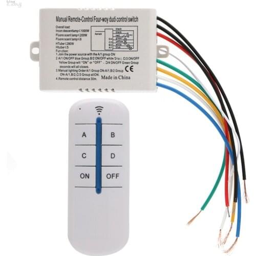4 Channel Wireless ON/OFF Lamp Remote Control Switch Receiver Transmitter New