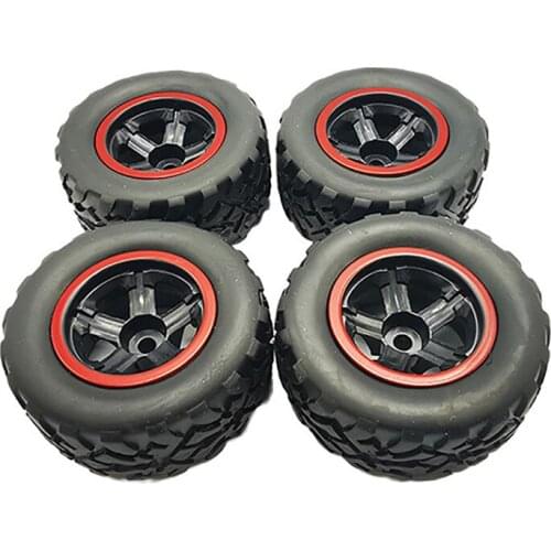 4PCS Simulation Vacuum Car Wheel Tires Wheel Hubs Rim Tire Tyre for WPL D12 Truck RC Car Accessories