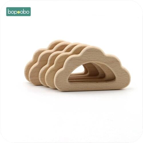 Bopoobo Wooden Teether Big Cloud 1pc Beech Wood Chew Wooden DIY Teething Accessories Nursing Jewelry Baby Teether
