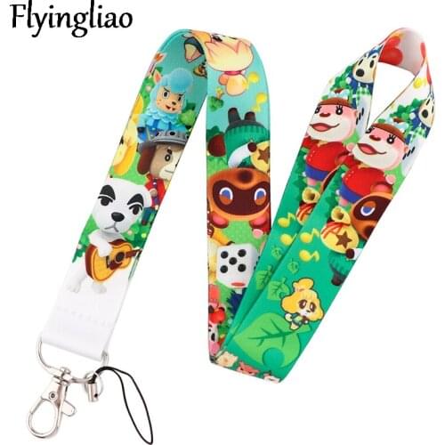 Animal Crossing Keychain Lanyards Id Badge Holder ID Card Pass Gym Mobile Phone Badge Holder Key Strap webbings ribbons