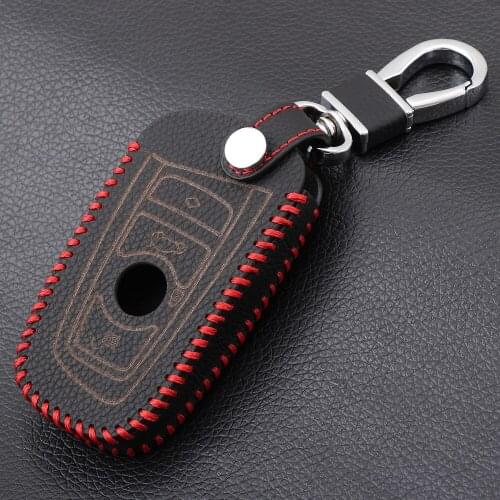 VCiiC Keychain Key Cover Genuine Leather Key Case For BMW 5 GT F07 F10 F11 520 525 520I 530D E34 E60 E70 3/4 Button Remote Key
