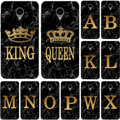Phone Case For Alcatel U5 HD 5047D U5 4G 5044D U5 3G 4047D Marble Golden alphabet background Soft Print Cover Fundas