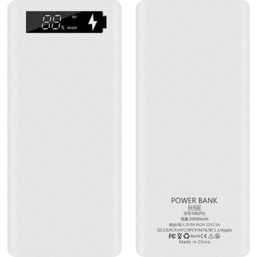 72XB QC3.0 PD Display DIY 8x18650 Battery Case Power Bank Shell Quick Charge Box