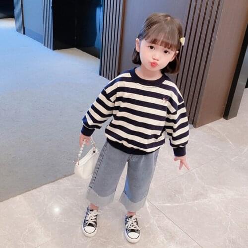 Kids Hoodies Sweatshirt Striped Tops Coat Cotton Boys Hoodie Sweatshirt Girl Hooded Sweatshirts Toddler School Clothing