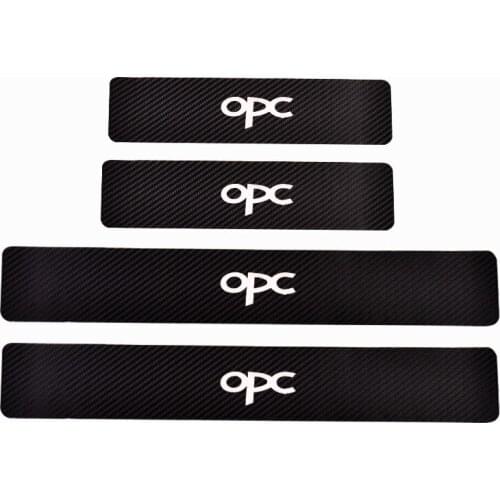 For Opel Mokka x Corsa Insignia Astra Adam Opc Door Threshold Plate Car Door Sill Step Plate Carbon Fiber Pu leather Car-Styling