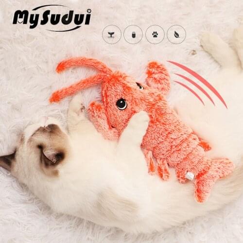 Electric Shake Toy Fish For Cat Simulation Stuffed Plush Toys Moving Wagging Fish Lobster Funny Catnip Cats Scratcher Toy USB