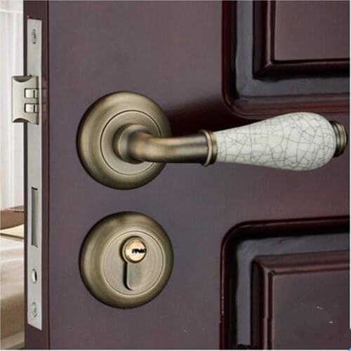 European vintge room wooden door locks , antique brass antique copper gold ceramic bedroom door locks kitchen door locks