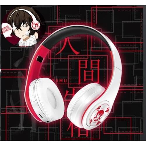 Bungo Stray Dogs Japan Anime Dazai Osamu Cosplay Portable Fold Headset Head-mounted Wireless Bluetooth Earphone Gift For Friend