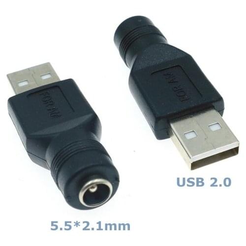 Best Price USB Set 5.5*2.1mm Female Jack to USB 2.0 Male Plug DC Power Male to Female Connector Adapter