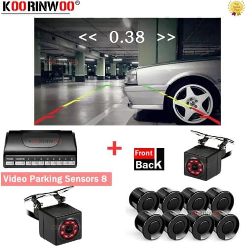 Koorinwoo Intelligent Dual Core Parking Sensors Front + Back System IR Infrared Lights Night Vision Adjust Camera Radar Detector