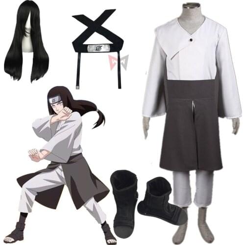 Athemis Hyuga Neji Halloween Cosplay Costume Wig Boots Outfits For Kids Adult Plus Size Christmas Game Party Stage Set