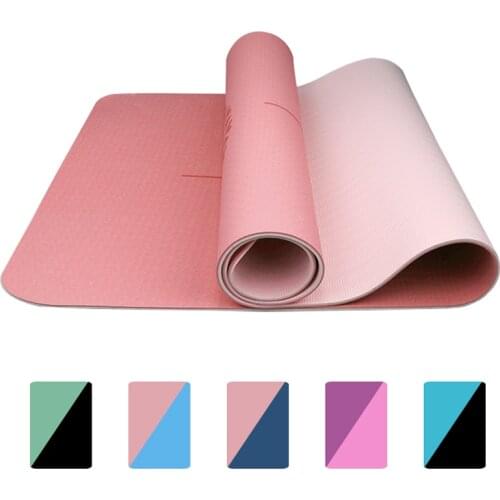 TPE Yoga Mat 6mm For Beginner Non-slip Mat Yoga Sports Exercise Pad With Position Line For Home Fitness Gymnastics Pilates Mats