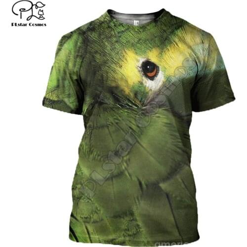 PLstar Cosmos Colorful Beautiful Parrot 3D Printed T-shirt Harajuku Streetwear Men For Women Short Sleeve Drop Shipping P42