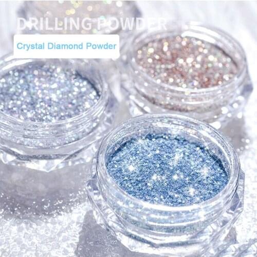 Nail Crystal Diamond Powder Rainbow Color Glitter Shiny Pigment Holographic Glass Micro Drill Nails Art Decor DIY Craft Accessor