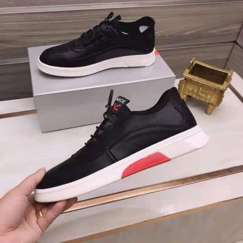 Mens Genuine Leather Shoes High Quality Leisure Versatitle Sneakers For Male Lace-up Anti-slip Black Shoes Outdoor Footwear