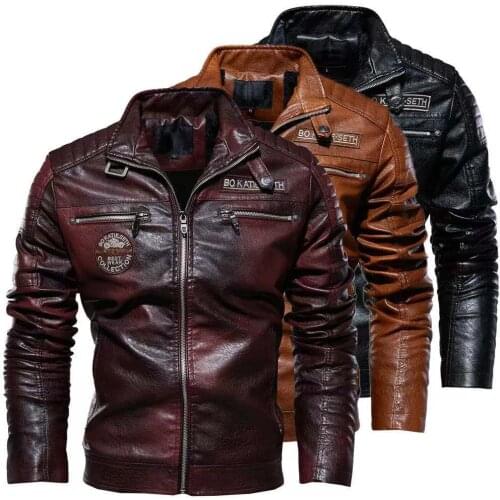 New Mens Leather Jackets Autumn Casual Motorcycle PU Jacket Biker Leather Coats Brand Clothing Mens coat