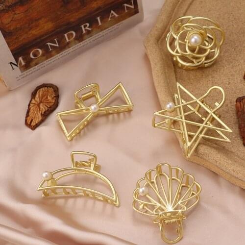 Fashion Metal Hair Crab Cross Hair Clips Headband Hairpin Women Geometric Hair Claw Girls Clamps Hair Accessories