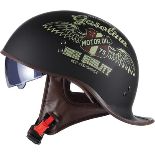 Retro Vintage Moto Unisex Motorcycle Helmet Open Face Scooter Motocross Biker Motorbike Racing Riding Helmet With Men Casco