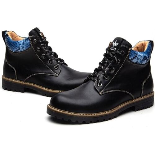 MEIJIANA Mens Dress Boots Chukka Ankle Casual Boot Business Lace Up Oxfords Black Leather Mens Boots