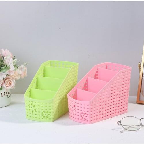 Desktop Compartment Storage Box Anti-skid Case Cosmetics Pen Makeup Sundries Pen Organizer Stationery Space-saving Case 1pc