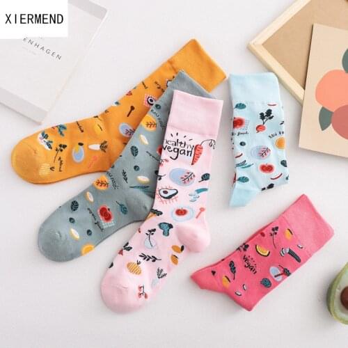 10 pieces = 5 pairs Women Thin Fashion Flow All-match Socks Women Original Fruit Fashion Ins Personality cotton socks