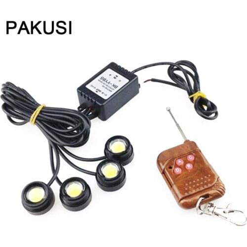 PAKUSI Car Strobe Eagle Eye with Wireless Remote LED DRL lights Brake lamps For Audi a6 BMW e39 VW Ford Volvo Opel accessories