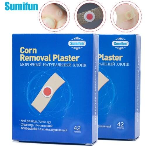 42pcs/box Sumifun Foot Corn Removal Pain Patch Treatment Calluses Plantar Warts Thorn Toe Protectors Stickers Foot Care Plaster