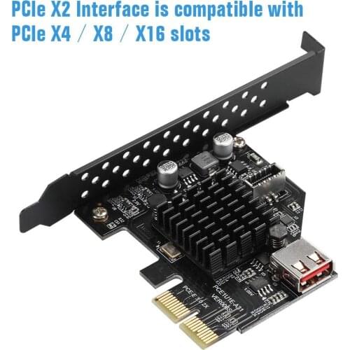ASM3142 chip 10Gbps USB3.1 Gen 2 Type-E 20 Pin Expansion Card USB 2.0 PCI Express 3.0 X2 Adapter for Desktop PC Computer Raiser
