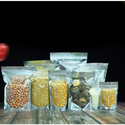 Translucent Mylar Foil Bag Ziplock Zipper Packing for Meat Food Coffee Nut Candy Snack Spice Seasoning Cheese Resealable Pocket
