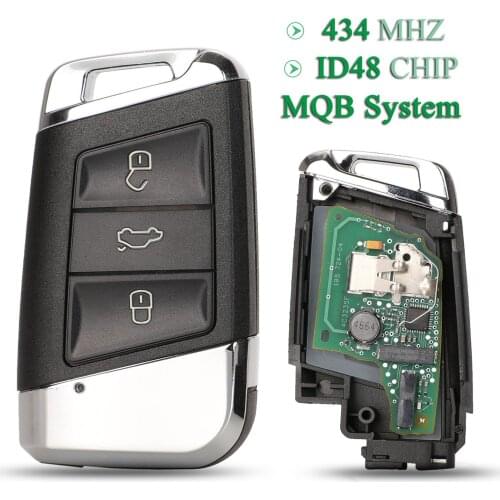 Bilchave 3Buttons 434MHz Remote Smart Car Key FOB For Volkswagen VW Magotan B8 Superb A7 Passat Variant 2015-2019 Replacement