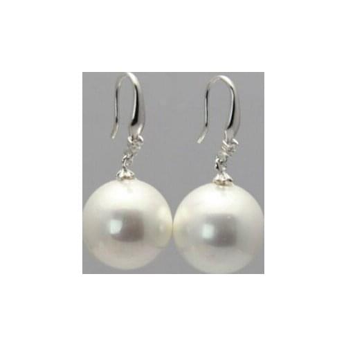 AAA 16mm Pink Yellow White Black Shell Pearl Earrings 925 No Allergy Lovely Fine Nobility Ladys Womens Earrings