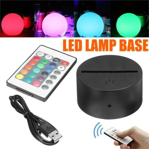 USB Cable Lamp Base For Night 3D Light LED Touch Switch Remote Control Colorful Gradient Novelty Lighting Table Lamp